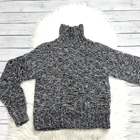 Rebecca Minkoff Montana Crosshatched-Knit Turtleneck Sweater - Picture 1 of 3
